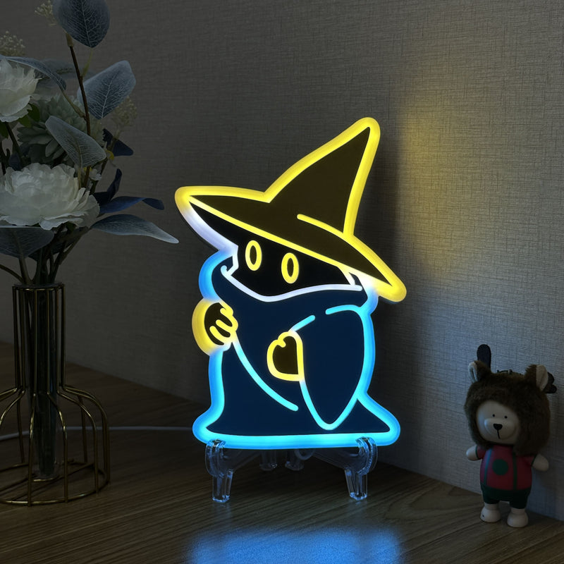 "Final Fantasy Black Mage" Neon Like Sign, Final Fantasy Game Room Decor