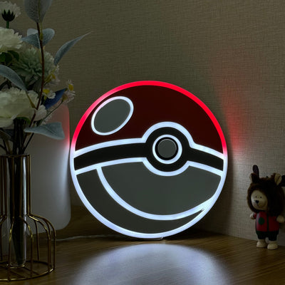 "Pokémon  Poke Ball" Neon Like Sign, Pokeball LED Sign, Pokémon Wall Decor