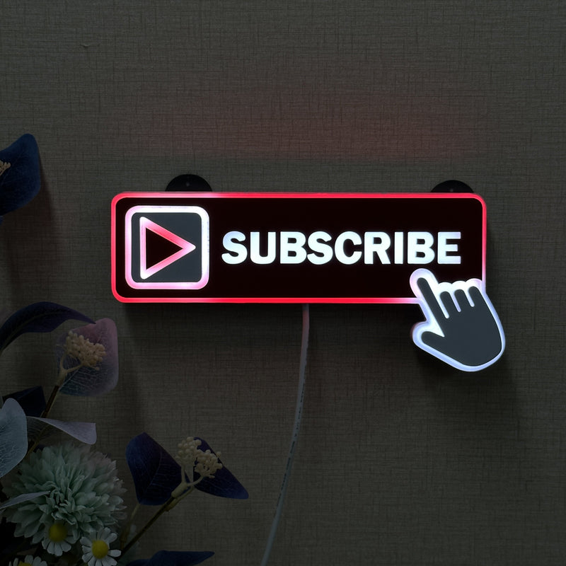 "Subscribe Button" Neon Like Sign, Subscribe LED Sign, Subscribe Wall Sign