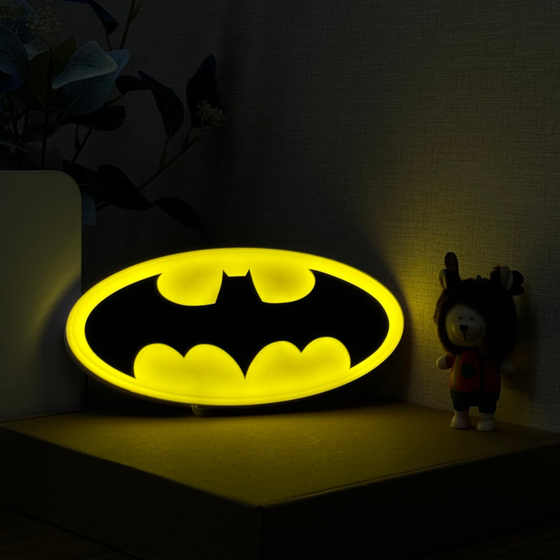 "Batman" Neon Like Sign, Batman Room Decor, DC Wall Art