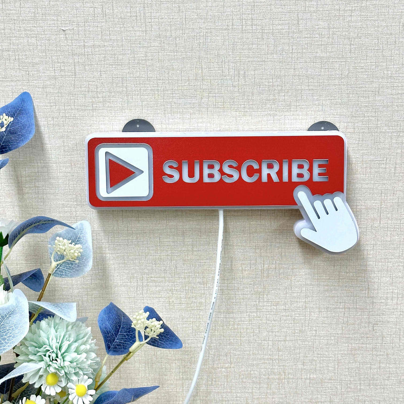 "Subscribe Button" Neon Like Sign, Subscribe LED Sign, Subscribe Wall Sign