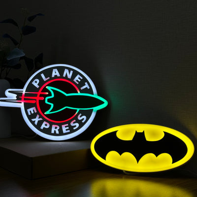 "Batman" Neon Like Sign, Batman Room Decor, DC Wall Art