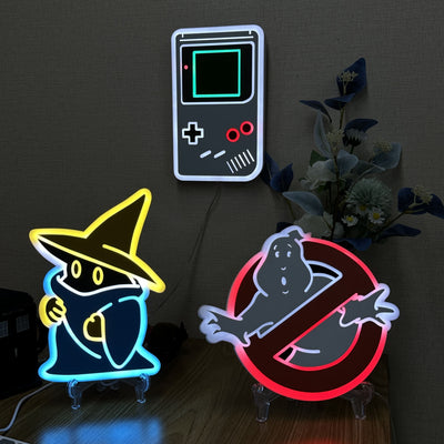 "Final Fantasy Black Mage" Neon Like Sign, Final Fantasy Game Room Decor