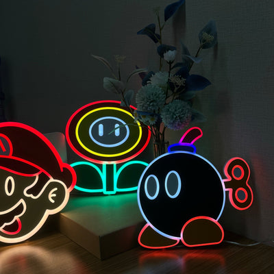 "Mario Bob-omb" Neon Like Sign, Mario LED Sign, Mario Game Room Decor