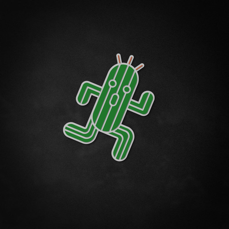 "Final Fantasy Cactuar" Neon Like Sign, Game Room Decor, Final Fantasy Wall Art