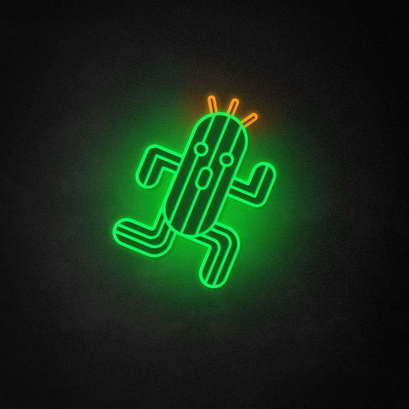 "Final Fantasy Cactuar" Neon Like Sign, Game Room Decor, Final Fantasy Wall Art