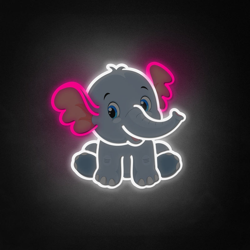 "Elephant" Neon Like Sign, Kids Room Decor, Elephant Wall Sign