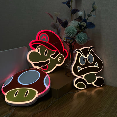 "Mario" Neon Like Sign, Mario LED Sign, Mario Game Room Decor