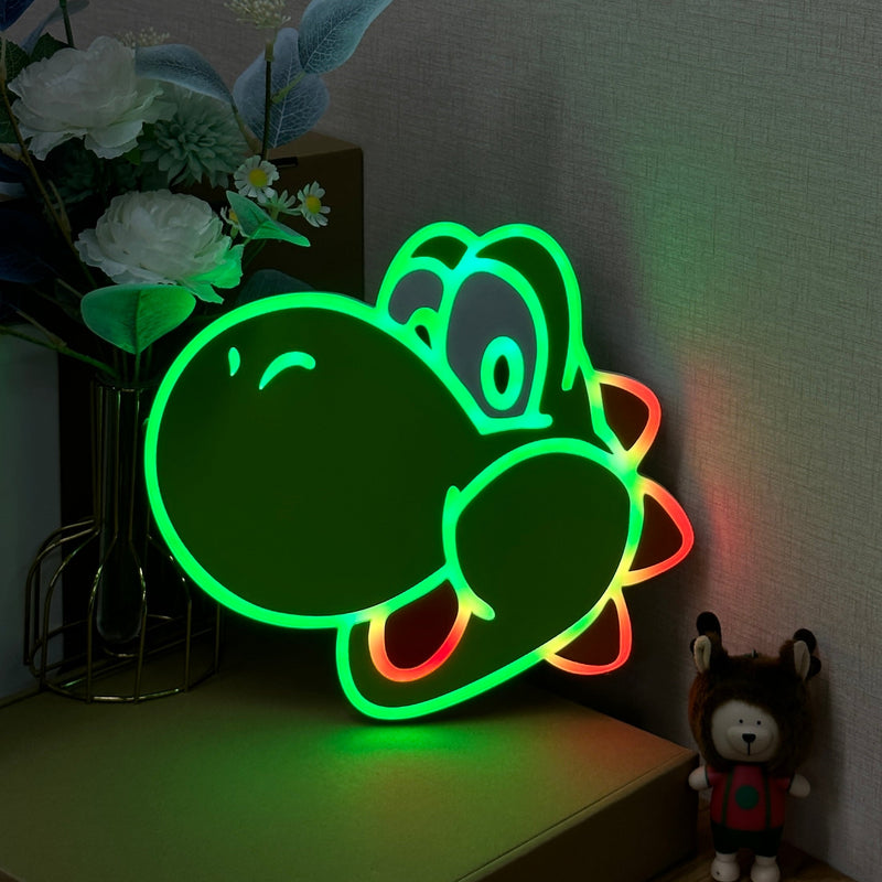 "Mario Yoshi" Neon Like Sign, Mario Yoshi LED Sign, Mario Yoshi Wall Art