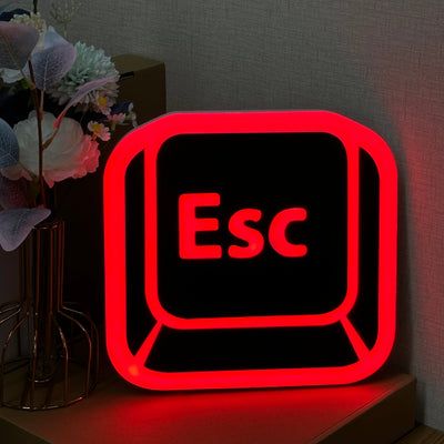 "Escape Key" Neon Like Sign, Game Room Decor, Game Wall Decor