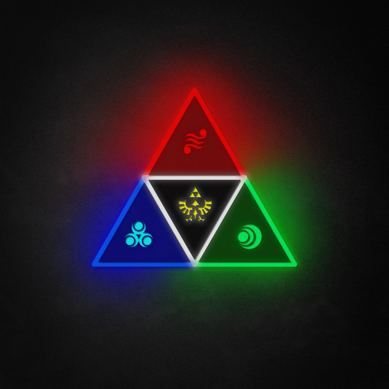 "Legend of Zelda Triforce" Neon Like Sign, Zelda LED Sign, Zelda Game Room Decor