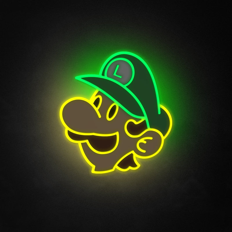 "Luigi" Neon Like Sign, Luigi LED Sign, Mario Game Room Decor