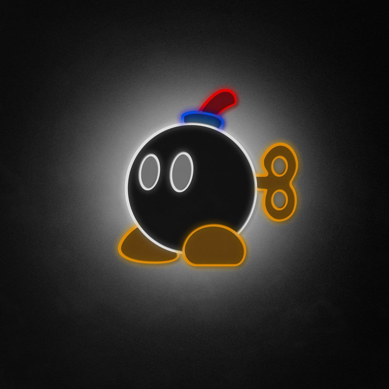 "Mario Bob-omb" Neon Like Sign, Mario LED Sign, Mario Game Room Decor