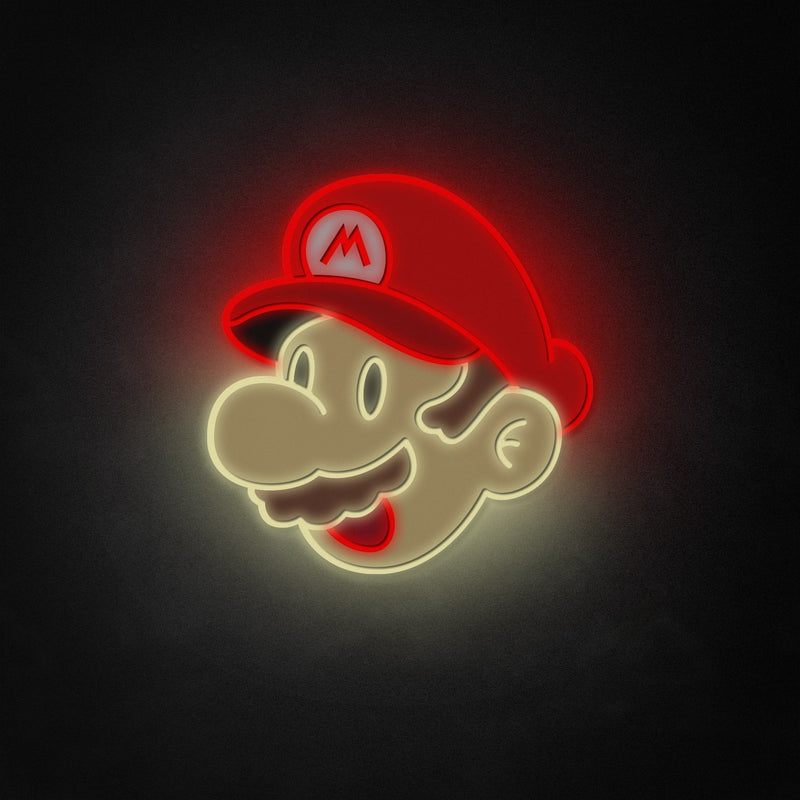 "Mario" Neon Like Sign, Mario LED Sign, Mario Game Room Decor