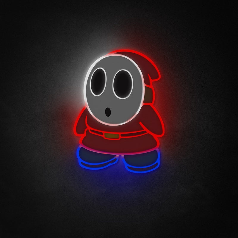 "Mario Shy Guy" Neon Like Sign, Mario LED Sign, Mario Game Room Decor