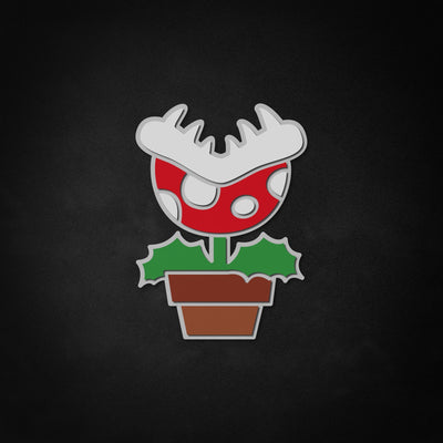 "Mario Piranha Plant" Neon Like Sign, Mario Room Decor, Mario Wall Art