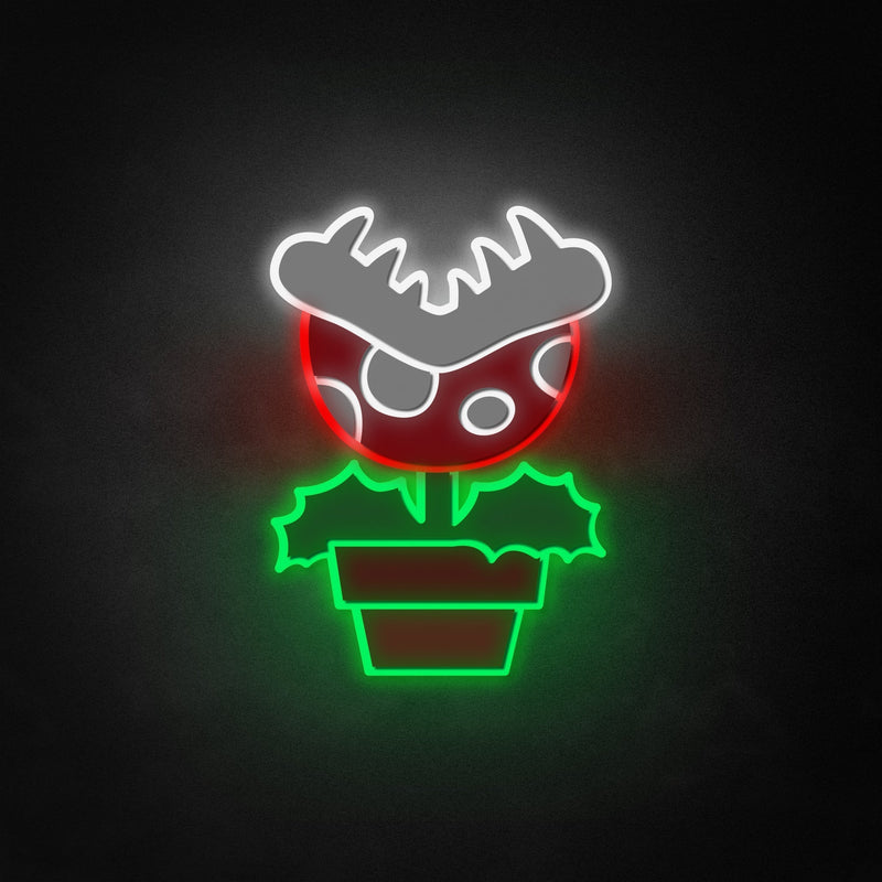 "Mario Piranha Plant" Neon Like Sign, Mario Room Decor, Mario Wall Art