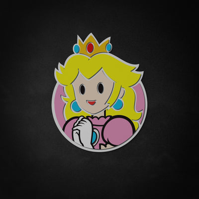 "Mario Princess Peach" Neon Like Sign, Princess Peach LED Sign, Mario Room Decor