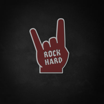 "Rock Hard" Neon Like Sign, Rock & Roll LED Sign, Rock & Roll Wall Sign