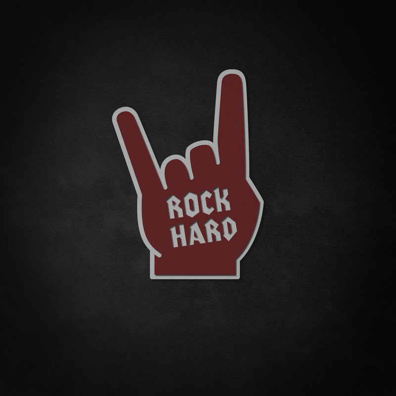 "Rock Hard" Neon Like Sign, Rock & Roll LED Sign, Rock & Roll Wall Sign