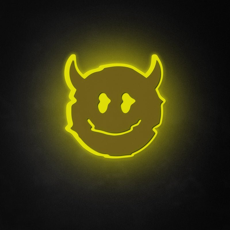 "Devil Smile" Neon Like Sign, Devil Wall Sign, Kids Room Decor