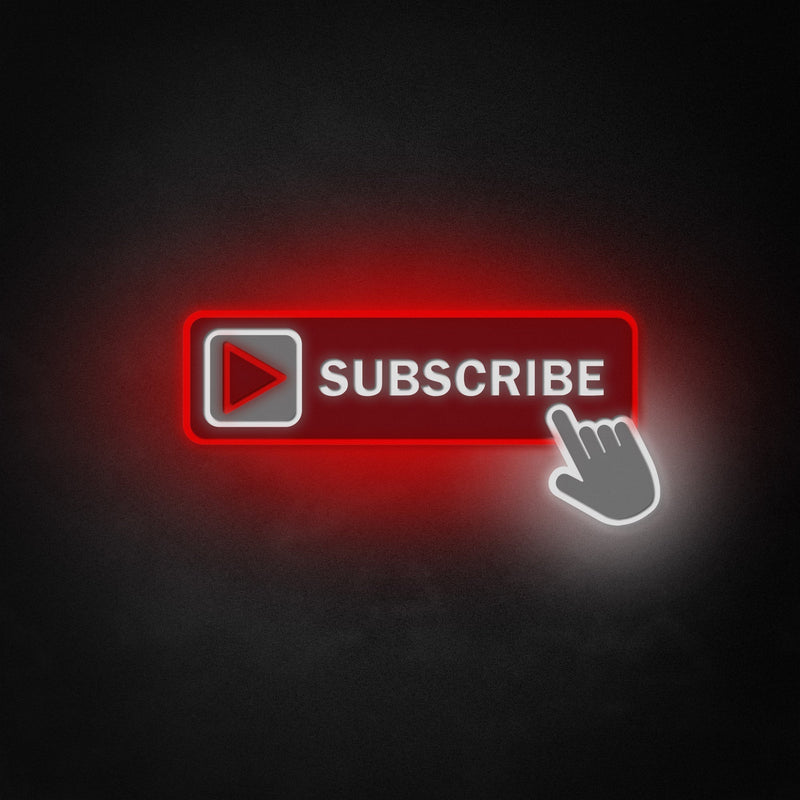 "Subscribe Button" Neon Like Sign, Subscribe LED Sign, Subscribe Wall Sign