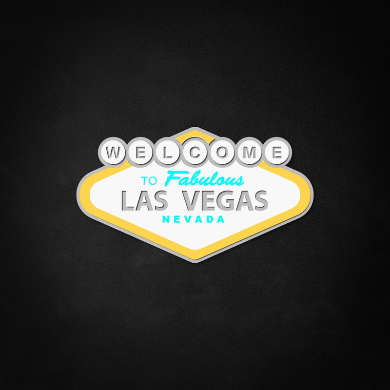 "Welcome To Fabulous Las Vegas" Neon Like Sign, Retro Game Room Decor