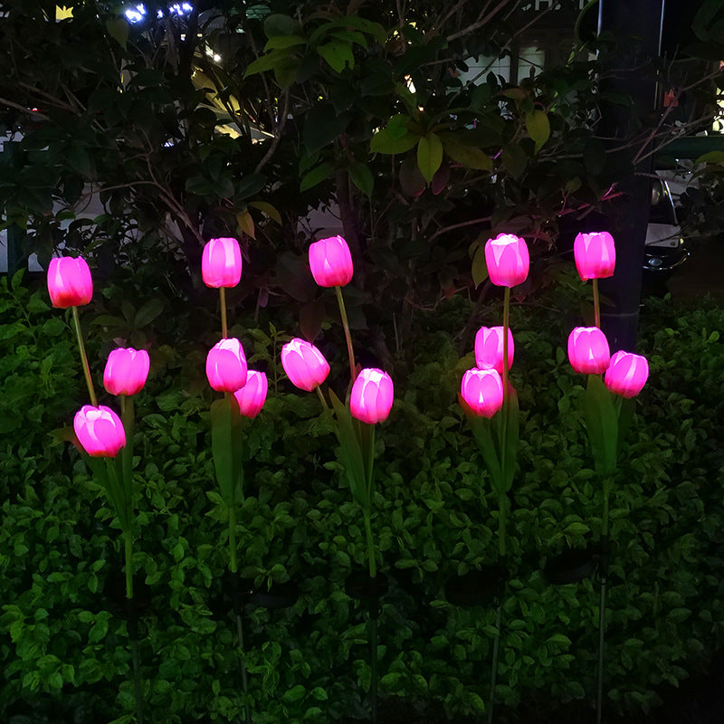 Solar Garden Light, Solar Tulip Flower Light, Solar Garden Decoration - Set Of 2