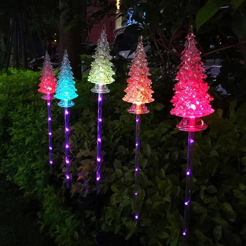 Solar Garden Light, Solar Christmas Tree Light, Solar Garden Decoration - Set Of 2