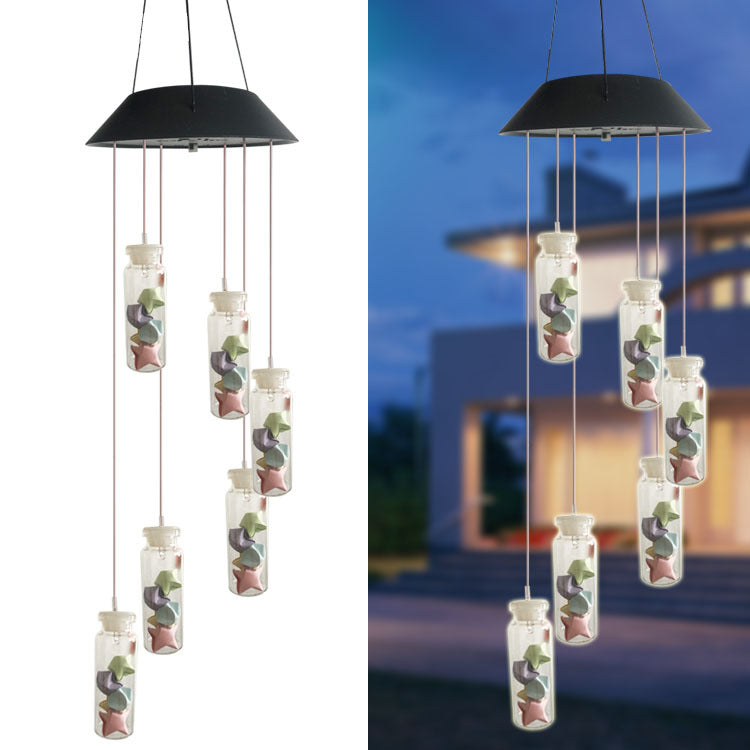 Solar Garden Light, Solar Wishing Bottle Wind Chimes, Solar Garden Decoration