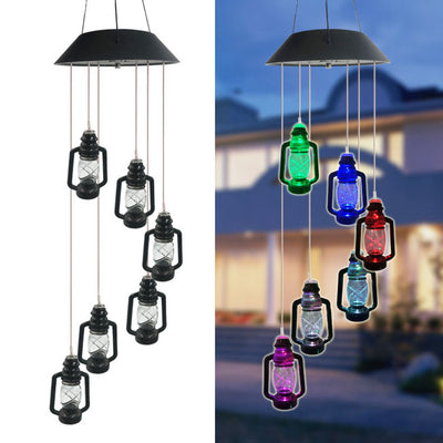 Solar Garden Light, Solar Kerosene Bottle Wind Chimes, Solar Garden Decoration