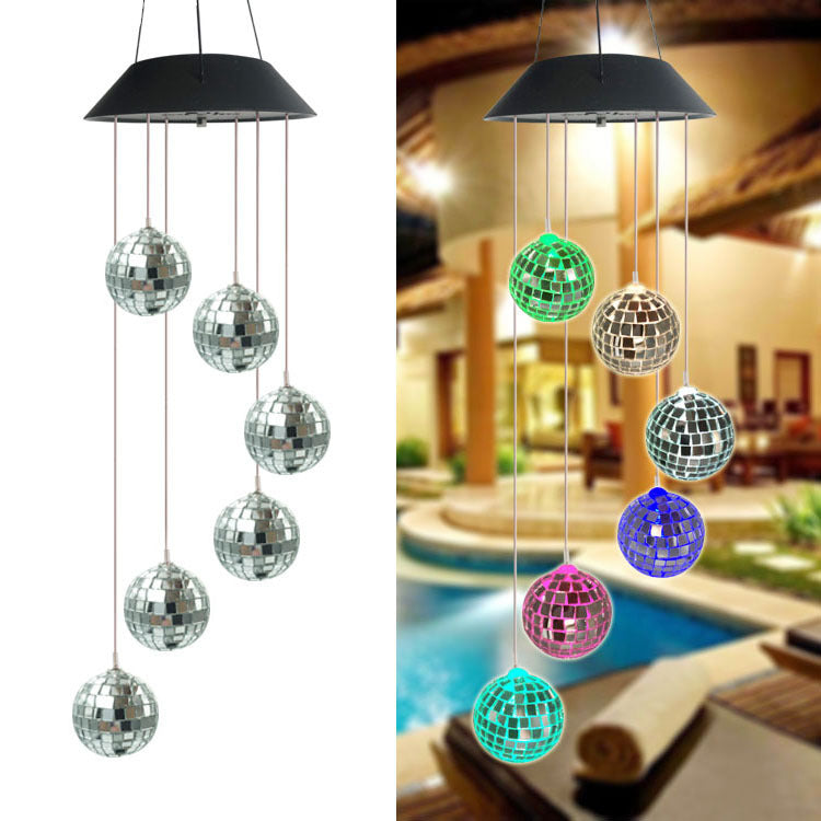 Solar Garden Light, Solar Mosaic Ball Wind Chimes, Solar Garden Decoration