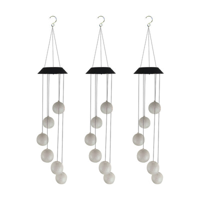 Solar Garden Light, Solar White Ball Wind Chimes, Solar Garden Decoration