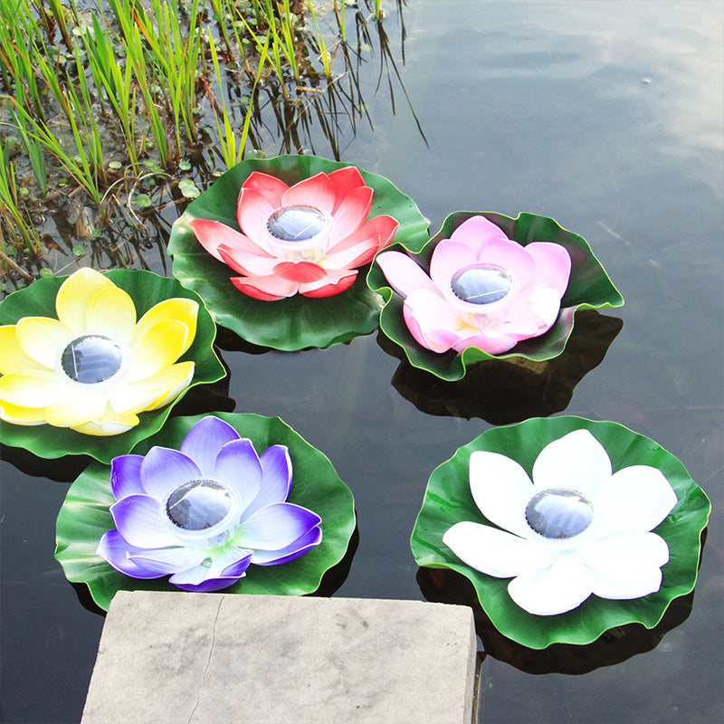 Solar Garden Light, Solar Floating Lotus Pool Light - Set of 2