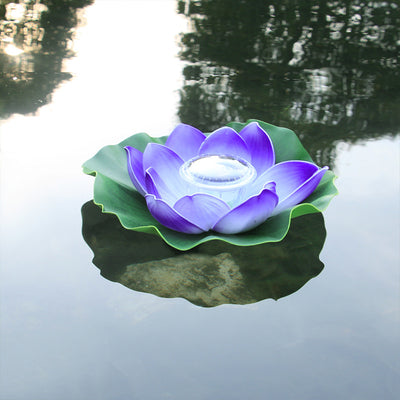 Solar Garden Light, Solar Floating Lotus Pool Light - Set of 2