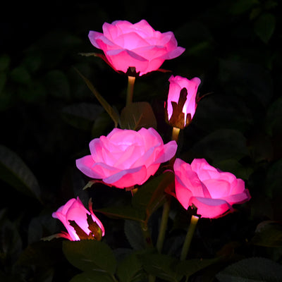 Solar Garden Light, Solar Rose Flower Light, Solar Garden Decoration - Set Of 2