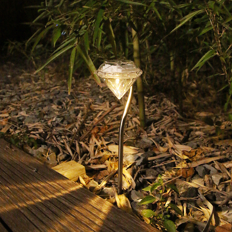 Diamond Solar Path Light, Solar Outdoor Garden Light, Solar Landscape Light - Set Of 4