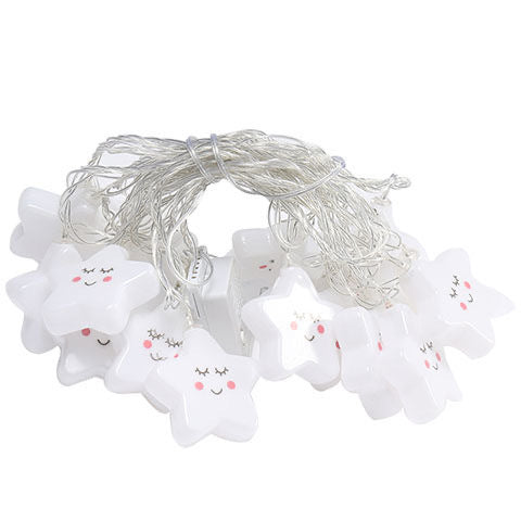 Cute Cloud Face Star Shaped String Lights