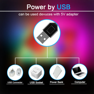 Bluetooth RGB USB LED Light Strips for Bedroom, TV, Party, DIY Home Decora