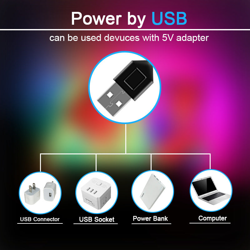 Bluetooth RGB USB LED Light Strips for Bedroom, TV, Party, DIY Home Decora