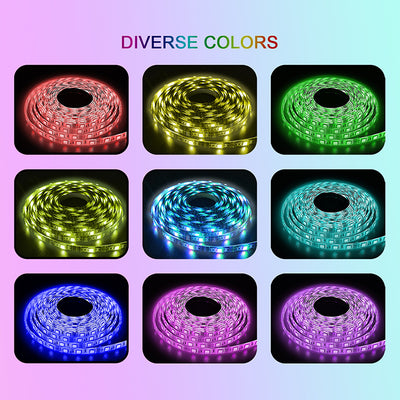 Bluetooth RGB USB LED Light Strips for Bedroom, TV, Party, DIY Home Decora