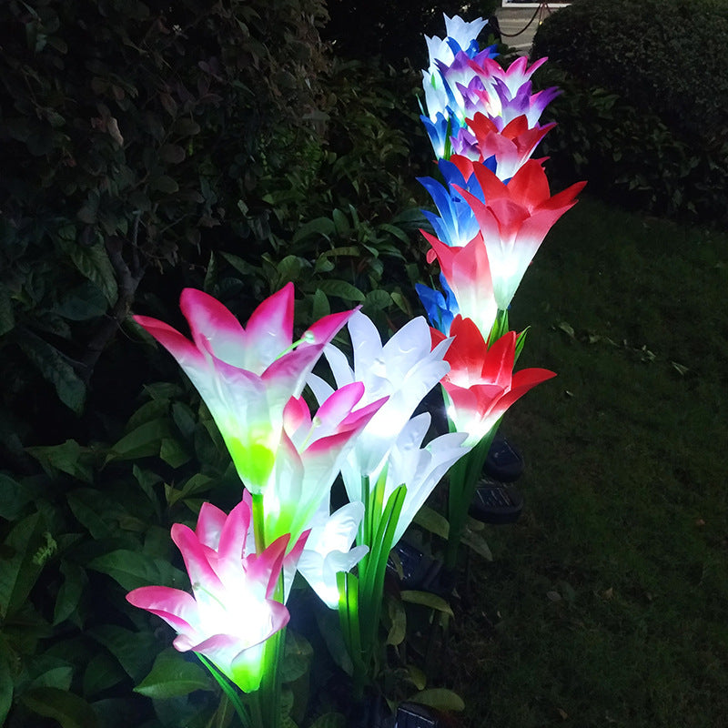 Solar Garden Light, Solar Lily Light, Solar Garden Decoration - Set Of 2