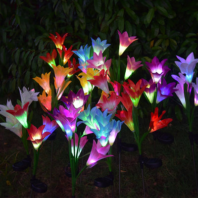 Solar Garden Light, Solar Lily Light, Solar Garden Decoration - Set Of 2