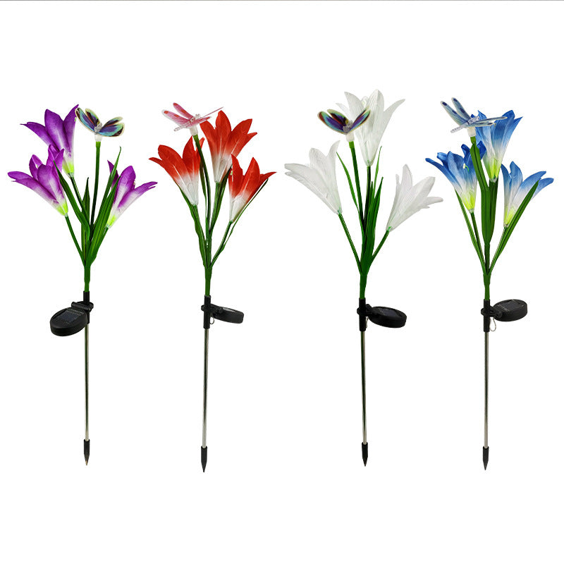 Solar Garden Light, Solar Lily Light, Solar Garden Decoration - Set Of 2