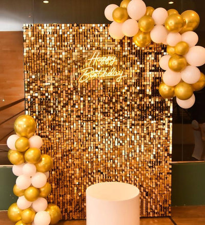 Orange Round Laser Spangle Shimmer Sequin Wall Panel Backdrops