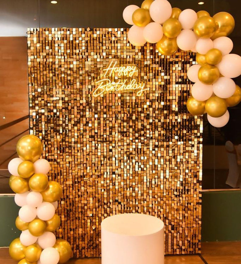 Orange Round Laser Spangle Shimmer Sequin Wall Panel Backdrops