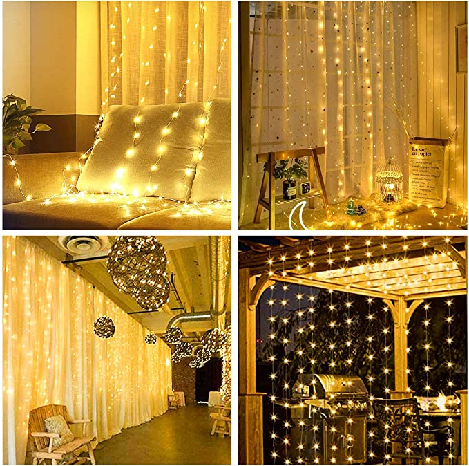 Window Curtain String Light Fairy Lights