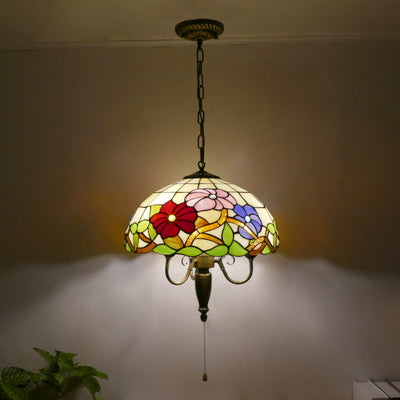 Vintage Pendant Light, Iron Tiffany Lamp, Hallway Light