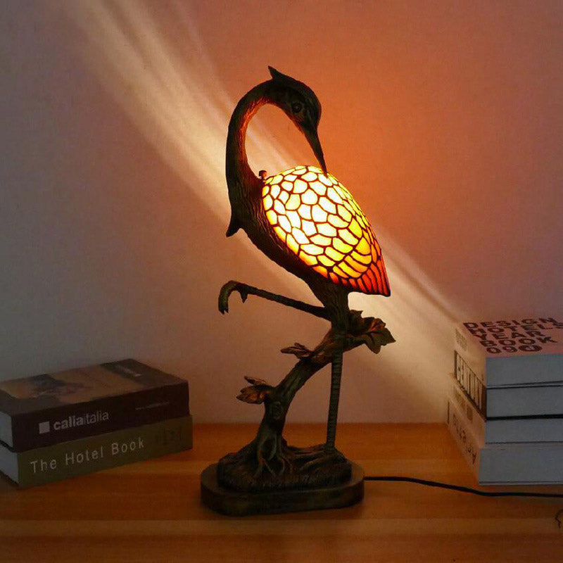 Vintage Tiffany Table Lamp, Retro Living Room Light, Bedroom Light