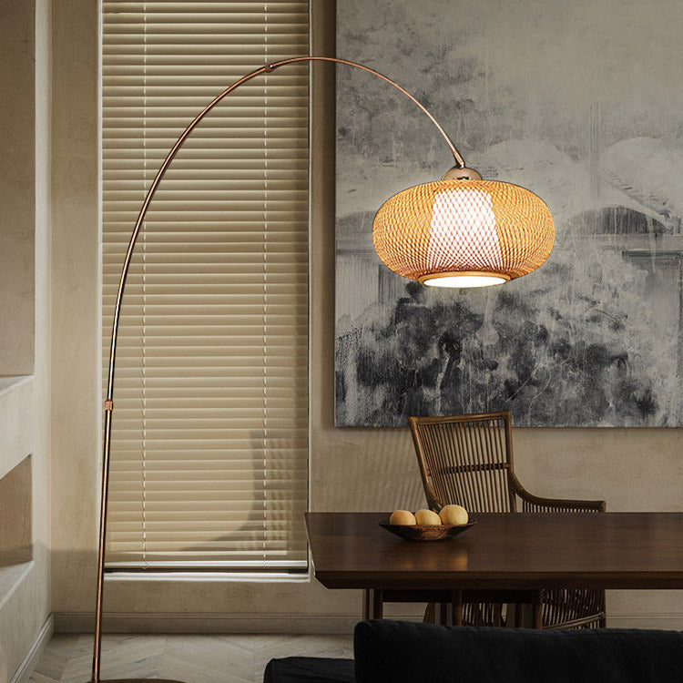 Bamboo Floor Lamp, Arc Reading Light, Living Room Light